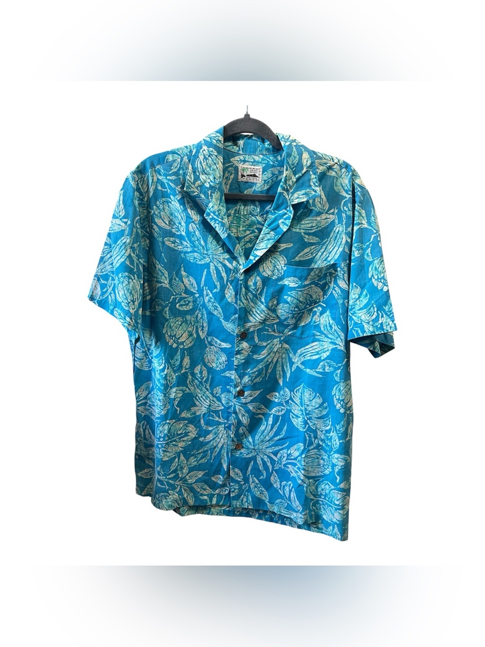 KALANI DESIGNS Men's Blue Tropical Short-Sleeve Button-Up Shirt